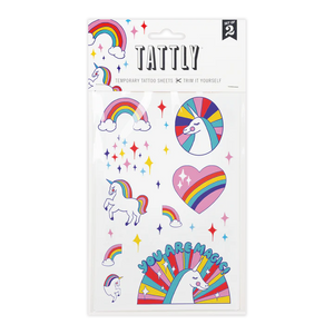 Rainbow Unicorns Tattoo Sheet