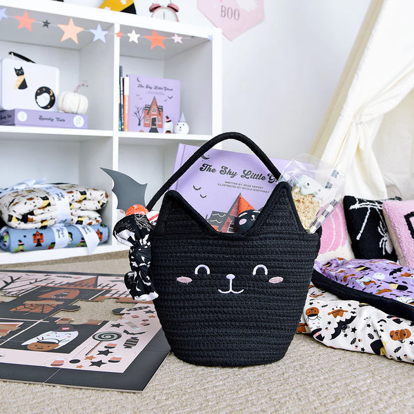 Lucy's Room Black Cat Halloween Basket