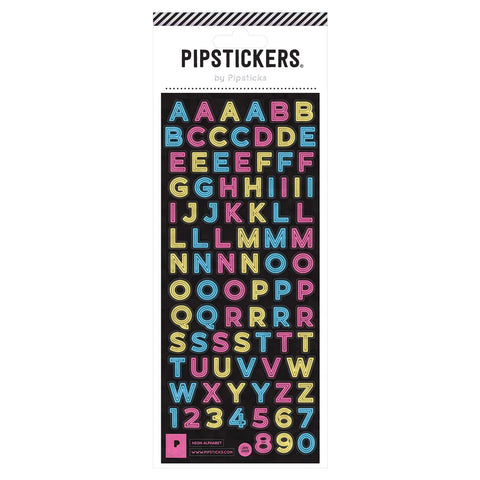 Neon Alphabet Pipstickers