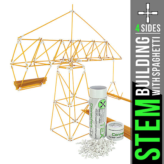 PasTEX Connectors 4-Sided- Spaghetti Building STEM Toy