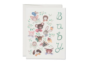 pink noses baby card
