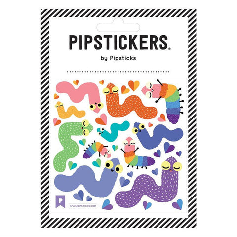 Fuzzy Winsome Worms Pipstickers